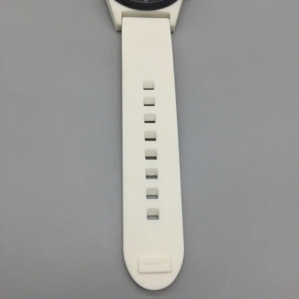 Neff Daily Mens Watch 41mm Black Dial White Silicone Strap New Battery